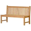 Kai Wiechmann Gartenbank Massive Teakbank ohne Armlehnen als wetterfeste Teak Sitzbank, nachhaltige und unbehandelte Teakholzbank 130 cm
