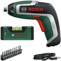 Bosch Home & Garden Akku-Schrauber IXO 7 Level Set, mit Bit-Set, Wasserwage und Ladekabel