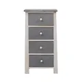 Rebecca Mobili Nachttisch im Shabby-Stil, Kommode mit 4 Schubladen, Paulownienholz, Weiß, als Wohneinrichtung für Schlafzimmer Bad Wohnzimmer – Maße: 73 x 37 x 27 cm (HxLxB) – Art. RE4328