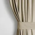 AmeliaHome Restilo Set Vorhang H 270 x B 140 cm mit Raffhalter 54 x 10 cm Velvet Optik Beige 1 St. Ösenschal Samt Halbverdunkelungsvorhang Fensterdekoration Dekoschal Dekorvorhang