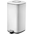 Treteimer EKO Step Bin Regent weiß 20 L quadratischer Abfalleimer, aus pulverbeschichtetem Stahl