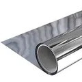 DecoMeister Spiegelfolie Fenster 50x1000 cm - Sichtschutzfolie selbstklebend - Sonnenschutzfolie Hitzeschutz - Fensterfolie für Tagessichtschutz und UV-Schutz - Spiegel Silber - Innenmontage