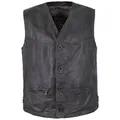 Maddox Lederweste Georgio Maddox - Herren Lederweste Weste Lammnappa anthrazit-navy-schwarz grau 52