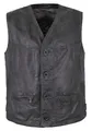 Maddox - Herren Lederweste Weste Lammnappa anthrazit-navy-schwarz