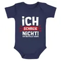 MoonWorks Body Baby Body mit Spruch Ich schreie nicht ich bestelle Essen lustige blau 6-12 Monate
