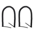 Telefonkabel Coiled Kabel RJ9 Schwarz 3m 2er Pack