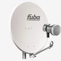 Fuba Satellitenschüssel Komplettset 1 Teilnehmer DAL 801 G - Alu Sat-Schüssel/Sat-Spiegel 80cm hellgrau + Fuba DEK 117 Single Universal LNB - HDTV, UHD(4K/8K), 3D