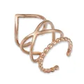 GD GOOD.designs Ringe Set Rosegold für Damen aus Edelstahl - Verstellbar und wasserfest - 3-teilige rosegoldene Stapelringe | Inkl. Geschenkbox