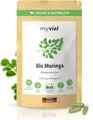 myvial Bio Moringa Kapseln - 400 mg - fein gemahlenes Pulver - hochdosierte Kapseln, vegane Kapseln, Blattpulver aus Moringa Oleifera à 120 St., plastikfrei verpackt, 60 Tage Vorrat, höchste Qualität