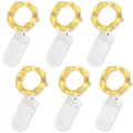 Jsdoin LED Mini Lichterkette mit Batterie, 6x20er Micro Lichterkette außen Batterie, 2M DIY kleine Lichterketten Wasserdicht für Party Hochzeit Weihnachten Beleuchtung Deko (Warmweiß, 6 Pack)