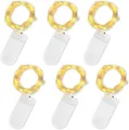 Jsdoin 6x20 LED Lichterkette Batterie 2m Micro außen Party Weihnachten Warmweiß