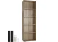 tectake® Bücherregal, MDF, bodenschonende Kunststofffüße, 60 x 30 x 190 cm