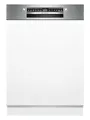 Bosch SMI4HVS14E Serie 4 Smarter teilintegrierter Geschirrspüler, 60 cm, VarioFlex-Körbe, 3-fach Rackmatik, Smart Start, Silence Programm, AquaStop, EcoSilence Drive, gebürsteter Stahl