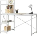 Schreibtisch 'Stavanger' mit Regal 120 x 60 x 122 cm Weiß