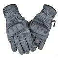 Alpha Speeds Motorradhandschuhe Biker Motorrad Leder Handschuhe Custom Retro Vintage Handschuhe Grau (mit hervorragendem Grip) + Touchscreen Funktion in Grau XXL