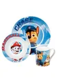 United Labels® Frühstücks-Geschirrset Paw Patrol Frühstücksset für Kinder - Geschirr Set 3-tlg, 1 Personen, Porzellan