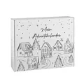 DIY Adventskalender "Winterdorf im Lineart Stil" zum selber Befüllen