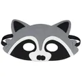 Jtnohx Filz Tiermasken, 10 Stück Halloween Maske für Kinder, Tier Kostüm für Geburtstag Party Supplies（Waschbär Masken）