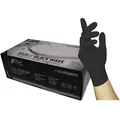Nitras Medical Einweghandschuhe 8320 Black Wave Nitril schwarz (Packung, 100-St., VPE= 100 Stück je Box, Gr XS-XL) puderfrei/reißfest schwarz 7-S