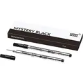 MONTBLANC Tintenroller Minen Mystery Black 105162 – Ersatzmine für Roller Ball und Fineliner Größe F – 2 x Refill Rollerball F