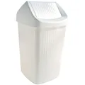 Schwingdeckelabfallbehälter, 50 Liter, weiß, mit Klappe, Polystyrol