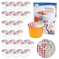 MamboCat 40er 230 ml Sturzglas-Set | Einmachgläser + Twist-Off-Deckel Holz-Herz rotkariert + GRATIS Rezeptheft | einkochen & konservieren | backofengeeignet