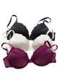 PETITE FLEUR Damen Push-up-BH Jacquardspitze, herausnehmbare Kissen, Microtouch, verstellbare Träger & Rückenverschluss - Romantik pur