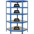 PROREGAL Eckregal Tiger HxBxT 180 x 90 x 45  cm Fachlast 175 kg Blau