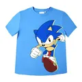 Jungen T-Shirt mit Cars, Sonic und Spider-Man Motiv, 100% Baumwolle, Kurzarm, Bequemer Schnitt, Shirt, Sommer Bekleidung, Outfit Jungs (DE/NL/SE/PL, Numerisch, 116, Regular, Sonic)