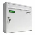 BASIC 1er Briefkasten RAL 9016 Verkehrsweiss / Posthaltebügel / 2 Namensschilder