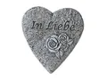 Bambelaa! Grabschmuck Grabdeko Herz Inschrift „In Liebe“ Steinharz Friedhof