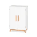 PINOLINO Puppenschrank Marit aus Holz mit 1 Einlegeboden, 1 Kleiderstange und 3 Kleiderbügeln und Puppenspielzeug, weiß