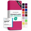 Jacobson Spannbettlaken TOPPER aus 100% Baumwolle, Jersey Bettlaken 160 g/m2, Spannbetttuch mit Gummizug, OEKO-TEX®, pflegeleicht, viele Farben rosa 180 - 200 cm x 200 cm