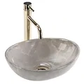 Rea Ovales Aufsatzwaschbecken aus Keramik Sofia Mini Kashmir Oval Grey - 35X26X12,5CM