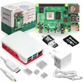 Raspberry Pi 4 Starterkit, 64GB microSDHC inkl. Pi OS, Gehäuse, Netzteil, HDMI-Kabel und Zubehör - RAM: 1GB - Farbe: weiß