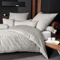 Janine Wendebettwäsche Karo Streifen modern classic Kissenbezug einzeln 80x80 cm | naturell - beige