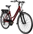 E-Bike "Avesa", 21 Gang, Heckmotor 250 W, Pedelec, Elektrofahrrad für Damen u. Herren weinrot 28 Zoll (71,12 cm) 48 cm - 28 Zoll (71,12 cm)