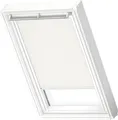 Verdunklungsrollo DKL 1025SWL, VELUX, verdunkelnd, ohne Bohren, in Führungsschienen, VELUX »Pick & Click!«, Stoff weiß mit alufarbenen Führungsschienen & Griffleiste
