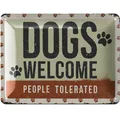 Retro Blechschild Hund DOGS WELCOME Geschenke Hundeliebhaber Metallschild 15x20