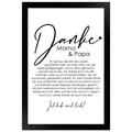 WANDStyle Gerahmtes Poster Danke Mama und Papa 20 x 30 cm Geschenkidee für Eine Person