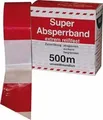 Absperrband Flatterband Warnband rot / weiß 500 m, 80 mm