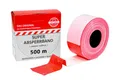 Absperrband 500 m rot weiß Flatterband Warnband, reißfest Rolle im Spenderkarton