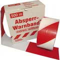 FOLTEC Warnband / Absperrband 80mm x 500m Rot und Weiß - extrem Reißfest