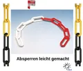 Absperrkette & Absperrband in rot / weiss od. schwarz / gelb 25m 30m 500m