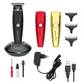 GAMMAPIU' Absolute Hitter Trimmer, professionelle Herren-Haarschneidemaschine mit austauschbarem Cover (Schwarz, Rot, Gold), wiederaufladbarer elektrischer Bartschneider mit Ladestation, Kabel und USB