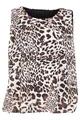 Malito – Damen Bluse ärmellos – leichte Tunika ohne Ärmel – Elegante Schlupfbluse mit Rundhals – lockeres Blusenshirt für Frauen Leo Print und Uni 6879 - (Leo-Beige)