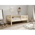 TIMBEE Alfi Kinderbett Einzelbett Kiefernholz 90x180cm Bett Holz Unlackiert - Naturbelassen