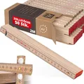 Metrie™ Zollstock – Gliedermaßstab 2m | Meterstab, Maßstab - NATUR - Duplex Teilung, Hergestellt in der EU | Robuster & Präziser Holz-Gliedermaßstab | für Handwerker, DIY | BLOCK 72-50 Stück
