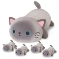 Siamese Cat Plushies Stuffed Animals with 4 Babies, Cute Siamese Cat Plush Pi...