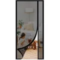 Sekey 85x200 cm Fliegengitter Balkontür Magnet Insektenschutz Tür Fiberglas Insektenschutz ohne Bohren Magnet für Seitliches Öffnen Gegen Katze... - Schwarz